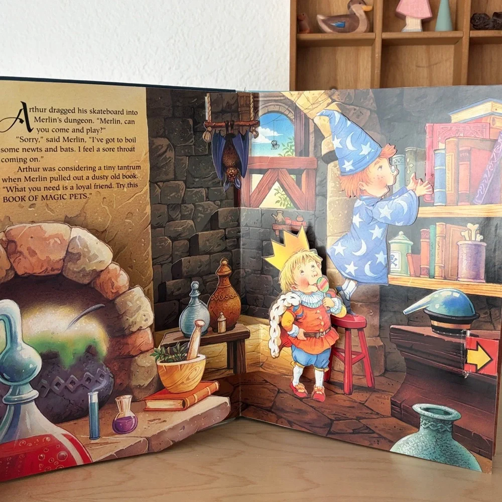 VINTAGE Little Merlin's Book of Magic Pets - Hardcover Pop-Up Book